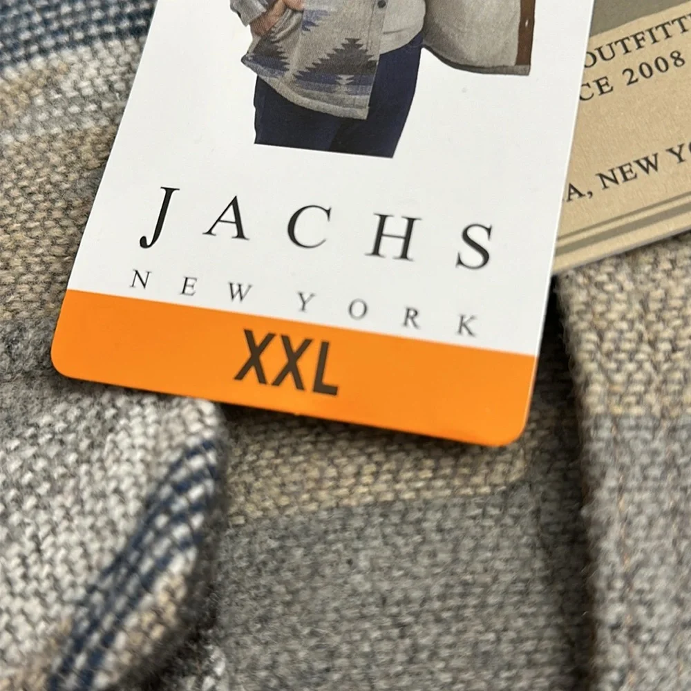 NWT Jachs Wool Blend Sherpa Lined Tan Blue Jacket Size XXL Shacket - Picture 5 of 14